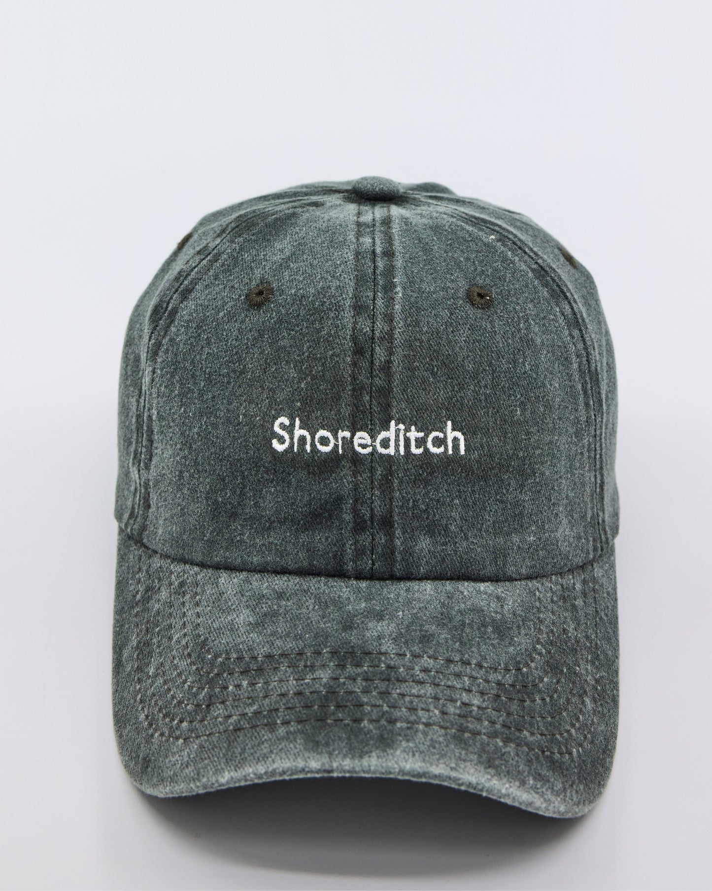 front view of Shoreditch Dark Green Washed Cap