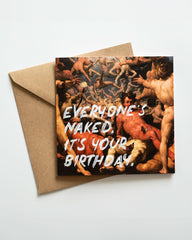 Everyone's Naked, It's Your Birthday. - Handwritten Postcard