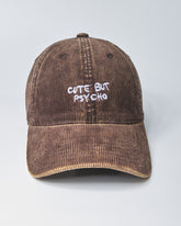 Cute But Psycho Brown Corduroy Cap