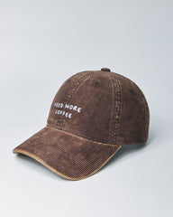 Need More Coffee Brown Corduroy Cap