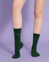 front view of green hahaha no socks