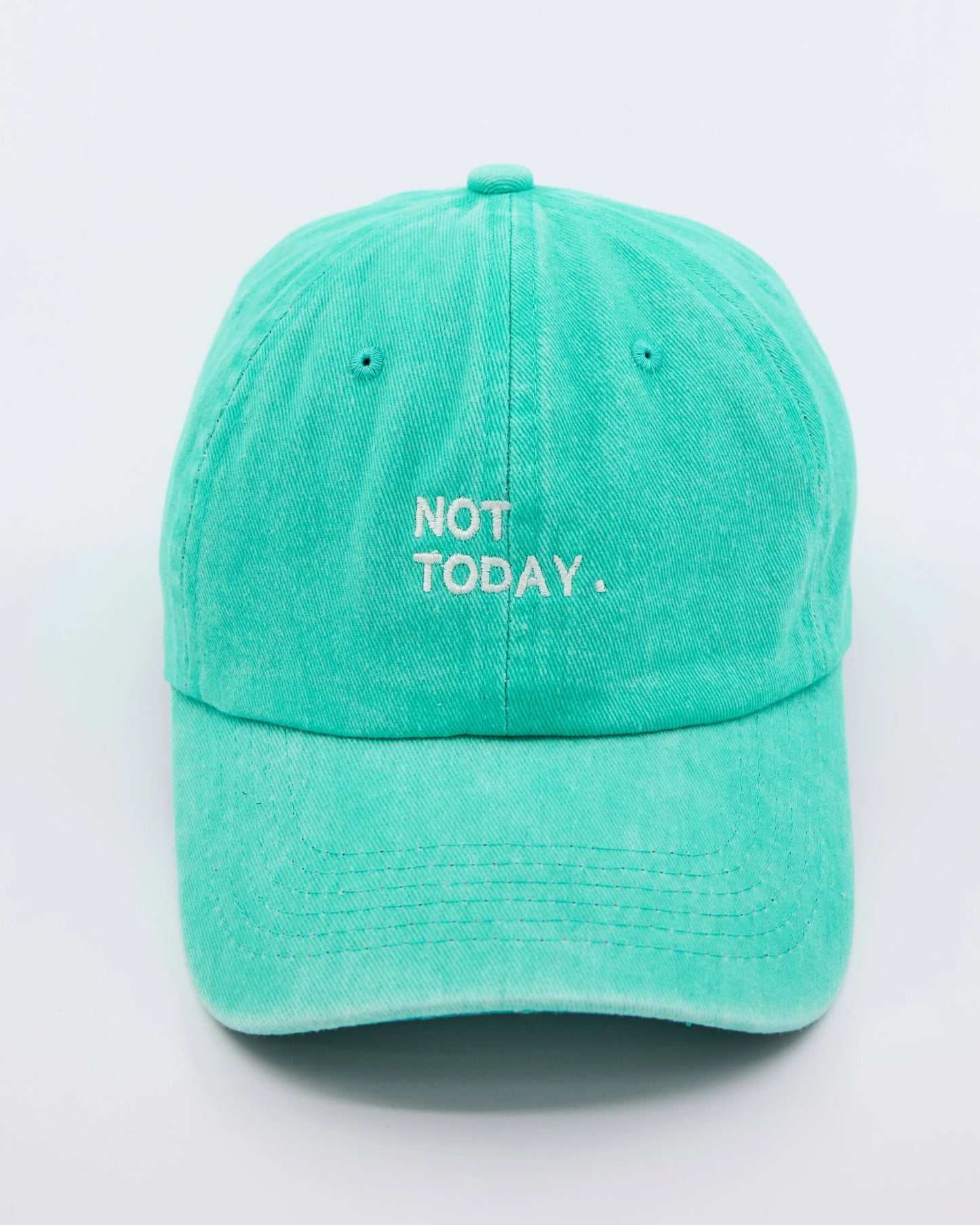 Not Today Aqua Blue Washed Cap