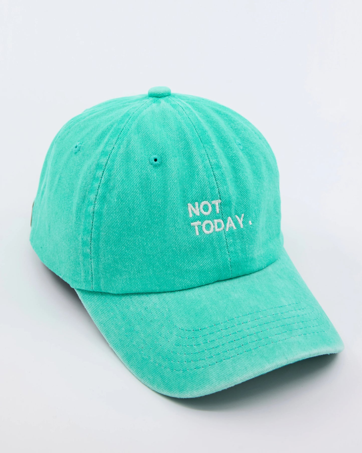 Not Today Aqua Blue Washed Cap
