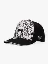 Baseball Cap - Curved Visor - Art Collection - Doodle Monkey - Black - White