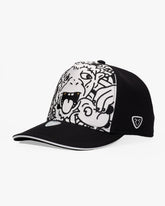 Baseball Cap - Curved Visor - Art Collection - Doodle Monkey - Black - White