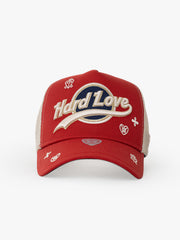Hard Love Red Trucker Cap detail view 3