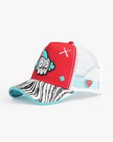 Jawz Red Trucker Cap front view