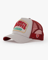 Side view of All Rights Reserved Gray Trucker Hat
