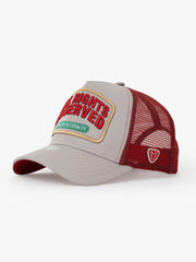 Side view of All Rights Reserved Gray Trucker Hat