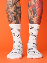 white socks with animal prints