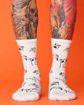 white socks with animal prints