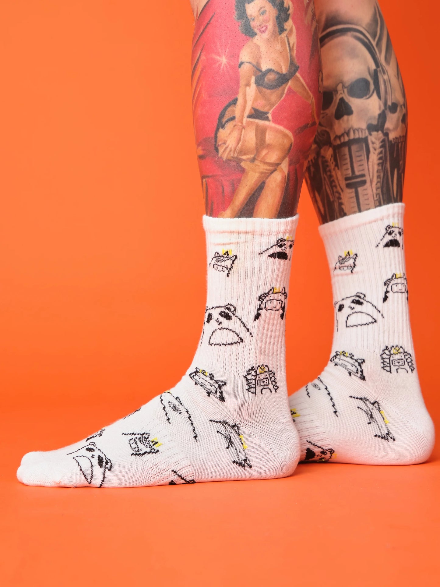 side view of animal socks