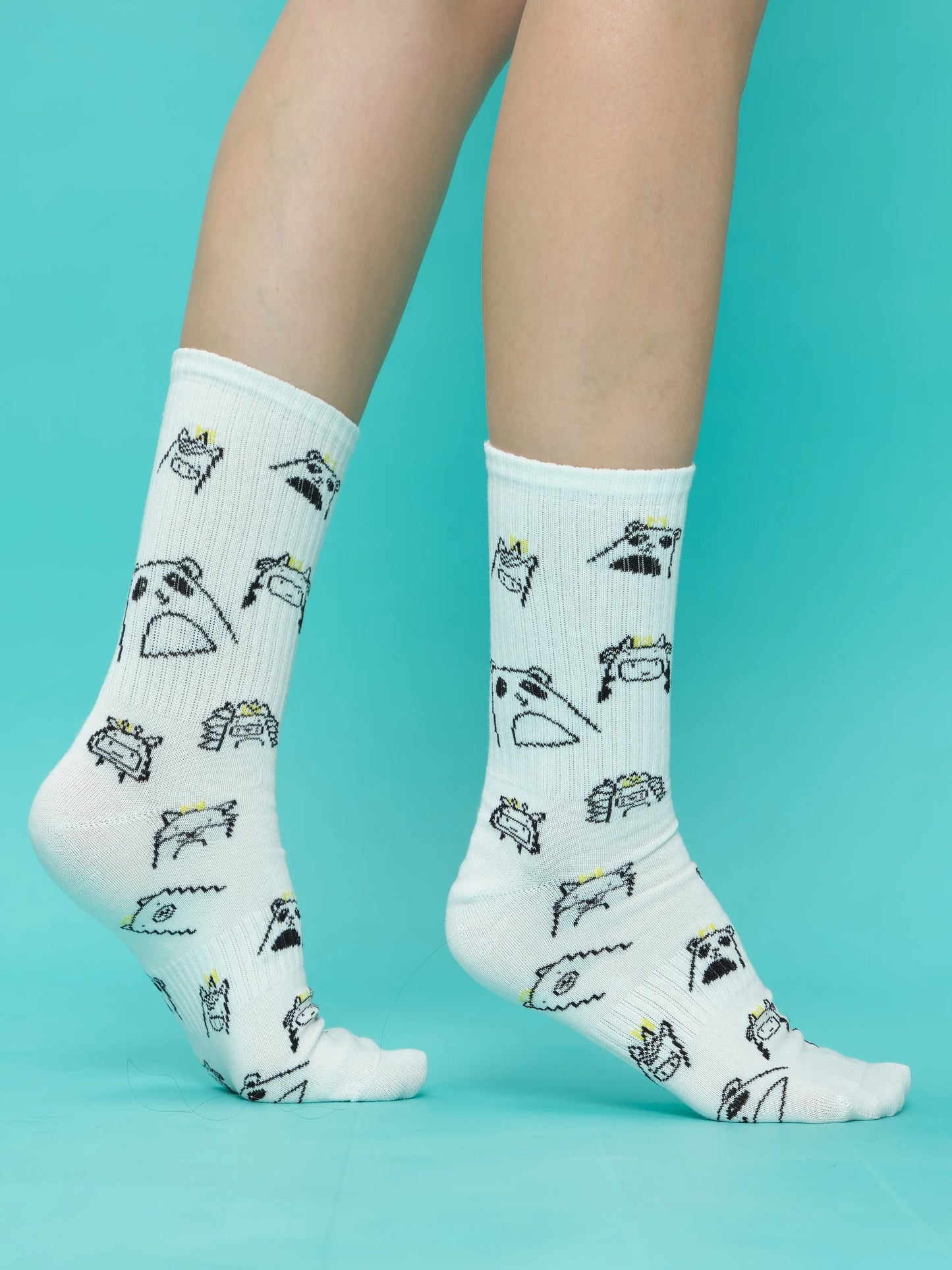 side view of animal socks