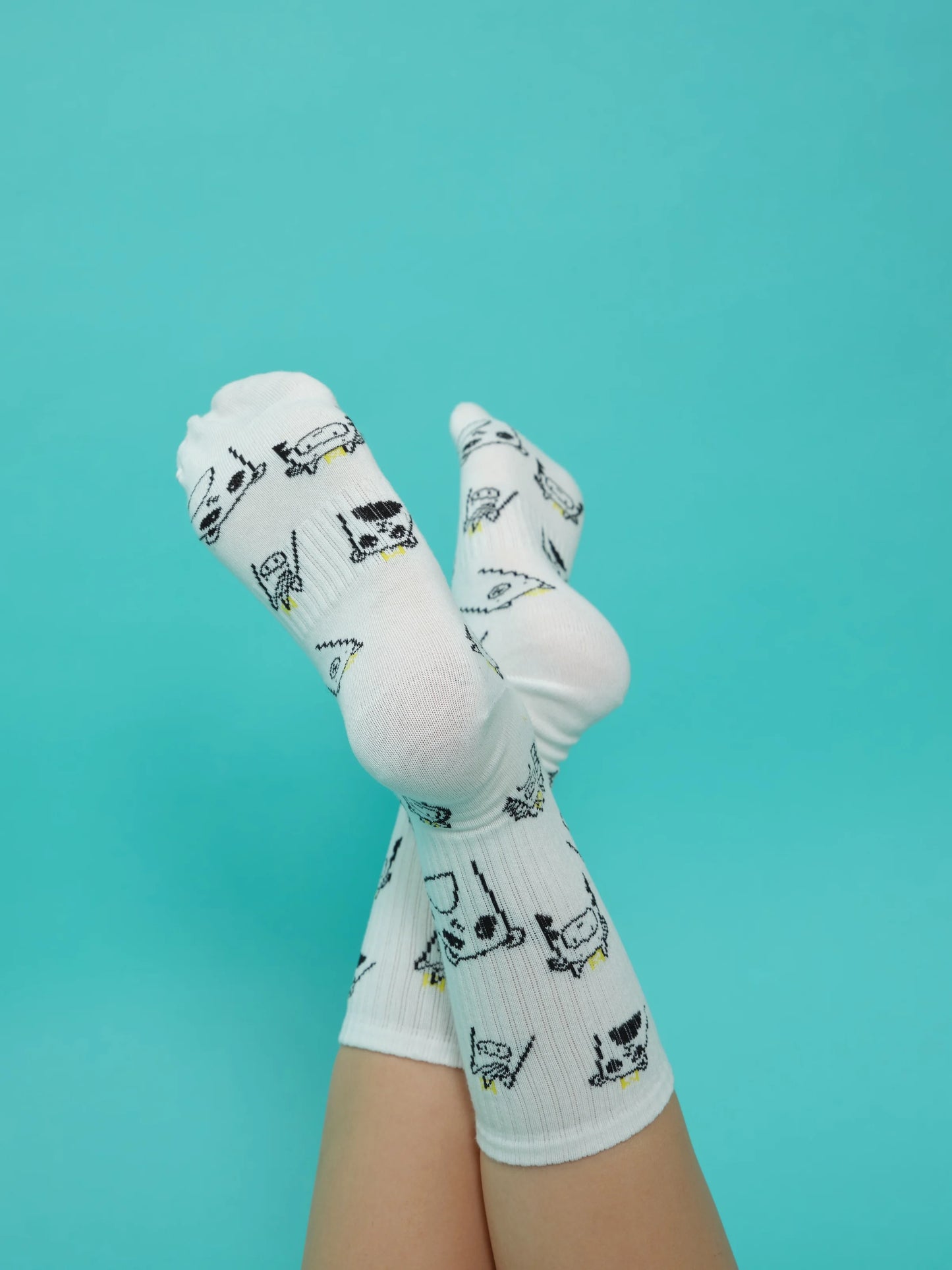 back view of animal socks