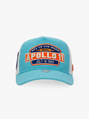 Front view of Apollo Blue Trucker Hat