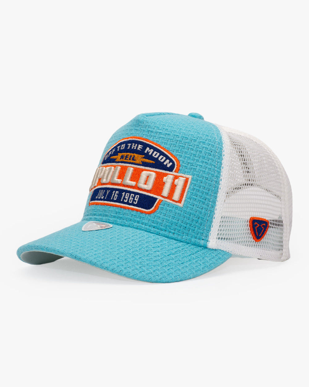 Side view of Apollo Blue Trucker Hat