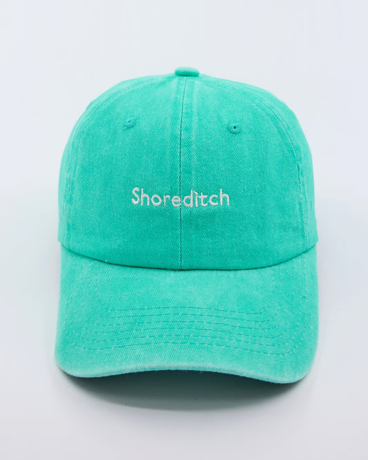 front view of Shoreditch Aqua Blue Washed Cap