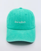 front view of Shoreditch Aqua Blue Washed Cap