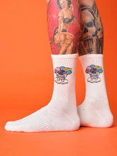 side view of white astronaut socks