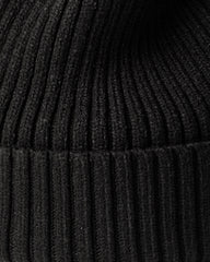 Close view of Black Classic Beanie