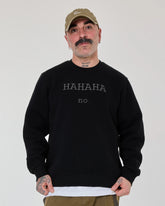 front view of Hahaha No Black Sweat