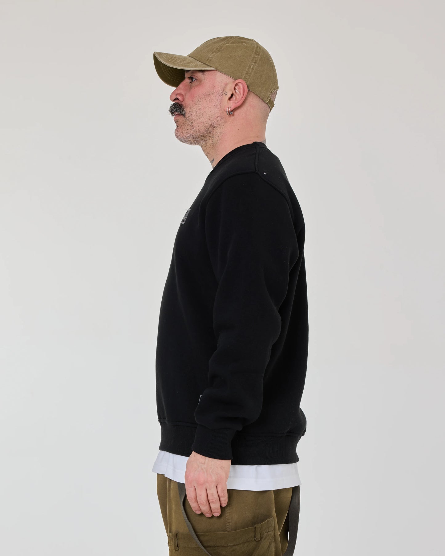 side view of Hahaha No Black Sweat