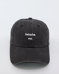 Black Hahaha No Washed Cap