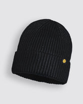 Front view of Black Lux Beanie
