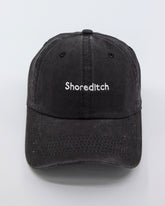 front view of Shoreditch Black Washed Cap