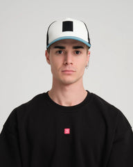 Blue Trucker Cap With Free Patch