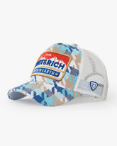 Side view of Born In Earth Blue Trucker Hat