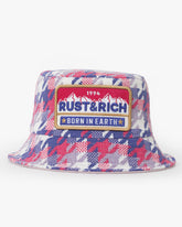 Front view of Born In Earth Pink Bucket Hat
