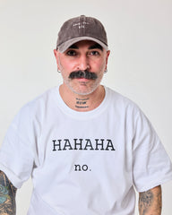 man wearing Love You Bye Brown Washed Cap