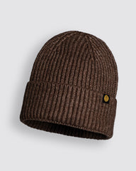 Front view of Brown Lux Beanie