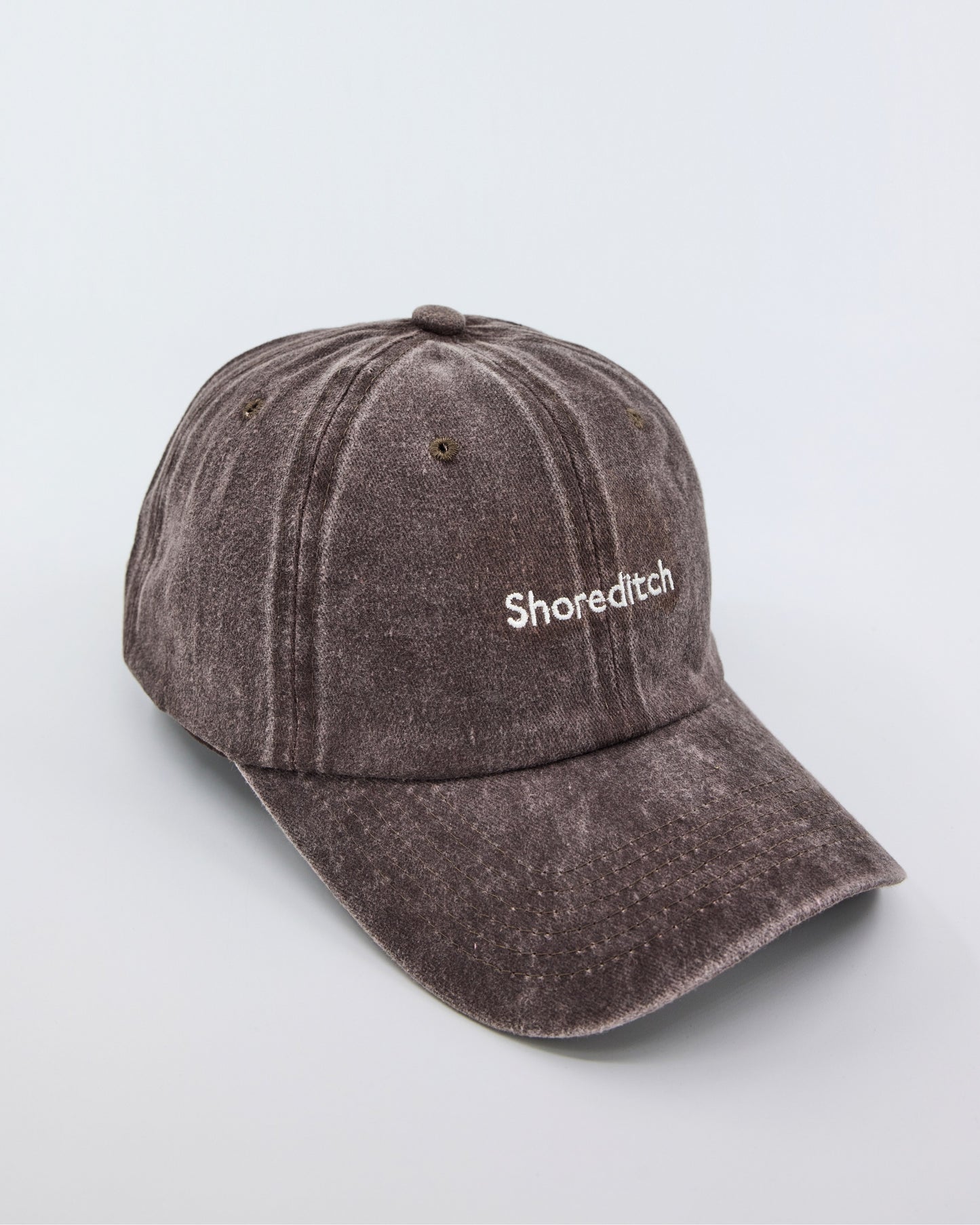 side view of Shoreditch Brown Washed Cap
