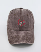 front view of Love Myself Brown Washed Cap