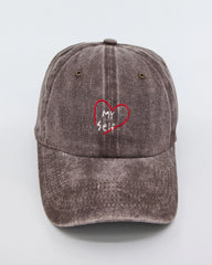 front view of Love Myself Brown Washed Cap