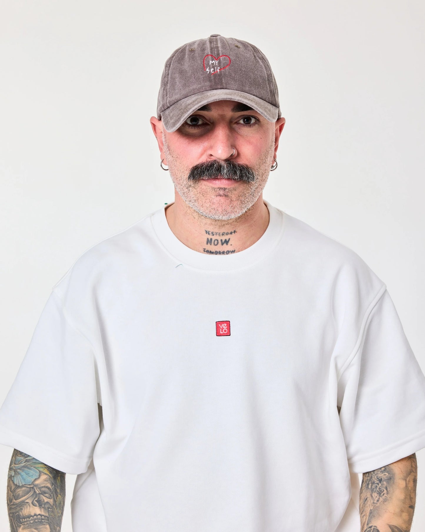 man wearing Love Myself Brown Washed Cap