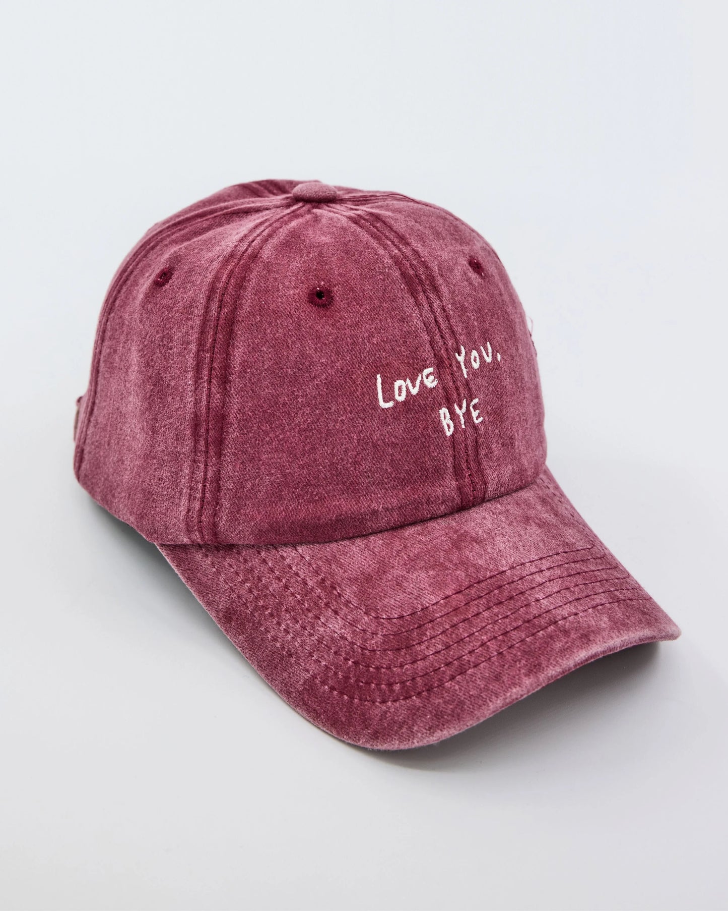 Love You Bye Burgundy Washed Hat