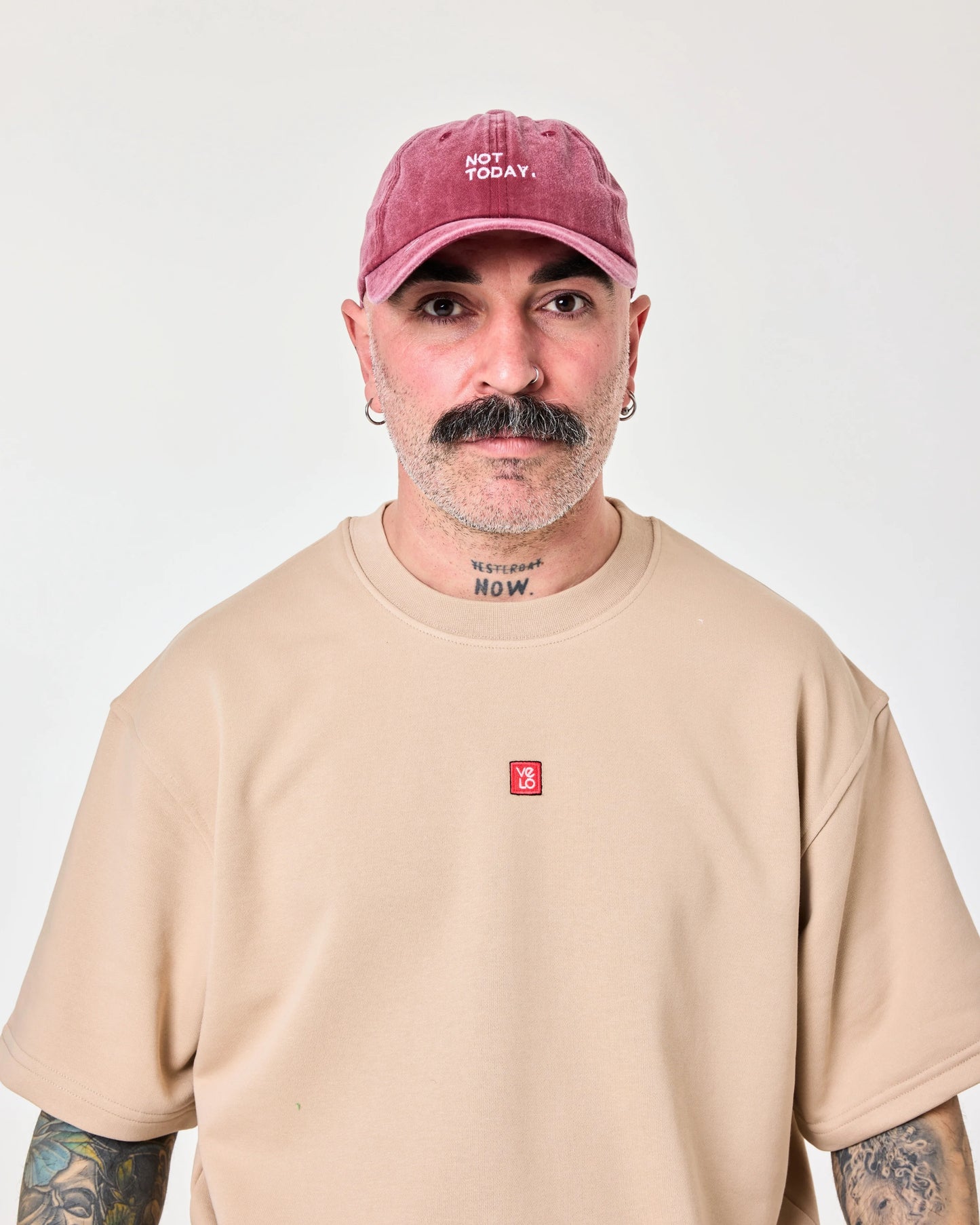 man wearing Not Today Burgundy Washed Cap