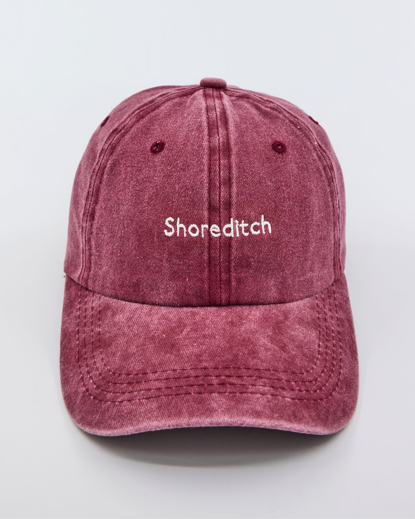 front view of Shoreditch Burgundy Washed Cap