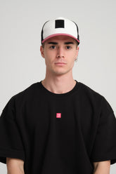 Burgundy Trucker Cap With Free Patch