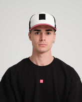 Burgundy Trucker Cap With Free Patch