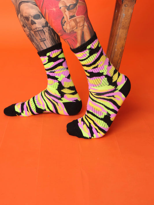 side view of camouflage socks