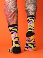 back view of camouflage socks