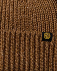 Close view of Caramel Brown Lux Beanie