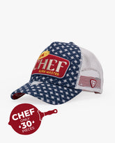 Side view of Chef Blue Trucker Hat