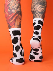 back view of cow socks