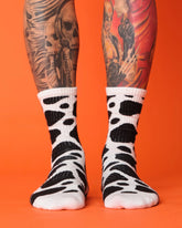 front view of cow socks