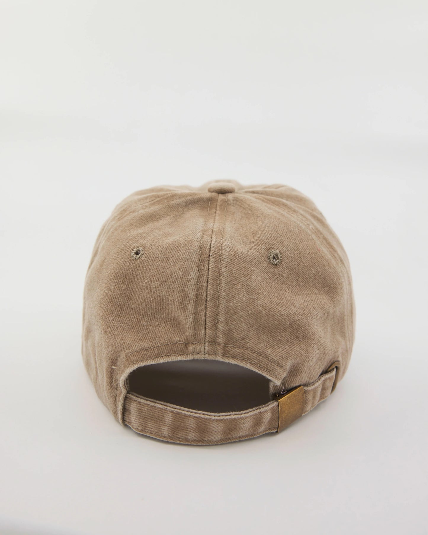 back view of Cute But Psycho Cream Washed Cap